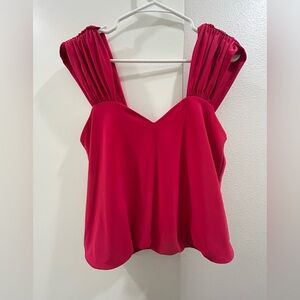 Express Pink Gathered Sleeveless Tank Top Size S